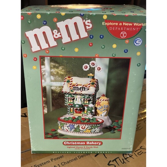 Dept 56 M&M'S Chocolate Candy Factory Lighted House Candy Dish W/ Box - Picture 2 of 15